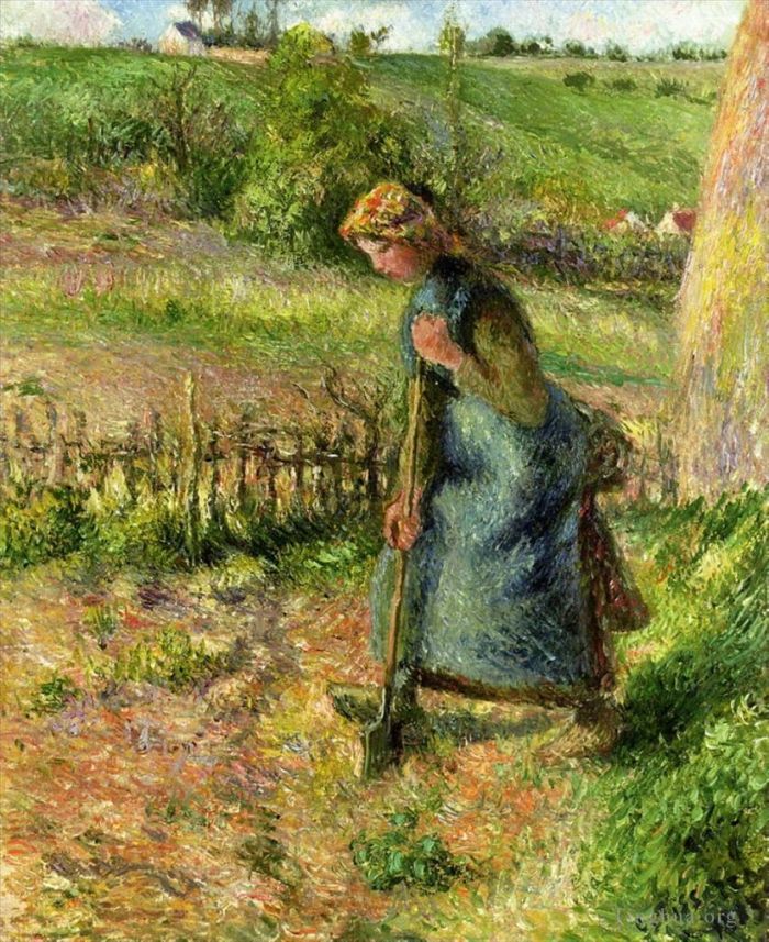Camille Pissarro Ölgemälde - Frau gräbt 1883