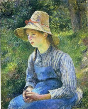 Camille Pissarro Werk - Junges Bauernmädchen mit Hut 1881