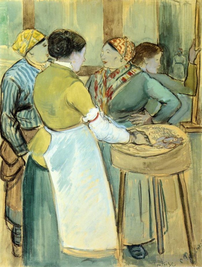 Camille Pissarro Andere Malerei - Markt in Pontoise