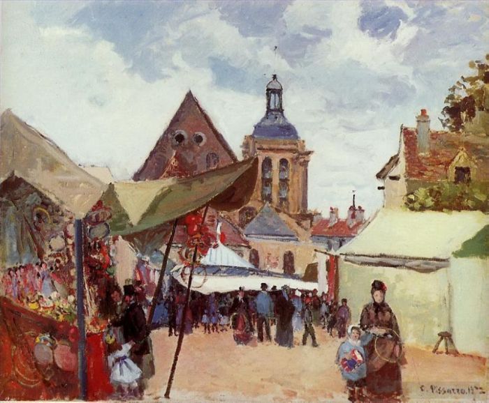 Camille Pissarro Andere Malerei - Septemberfest Pontoise 1872