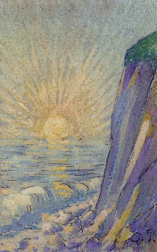 Camille Pissarro Andere Malerei - Sonnenaufgang am Meer