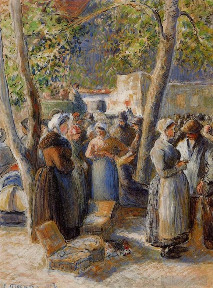 Camille Pissarro Andere Malerei - Der Markt in Gisors 1887