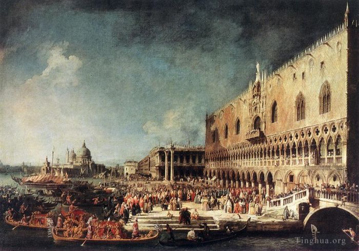 Canaletto Ölgemälde - Ankunft des französischen Botschafters in Venedig