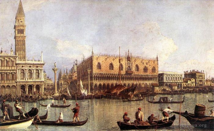 Canaletto Ölgemälde - Palazzo Ducale und der Markusplatz