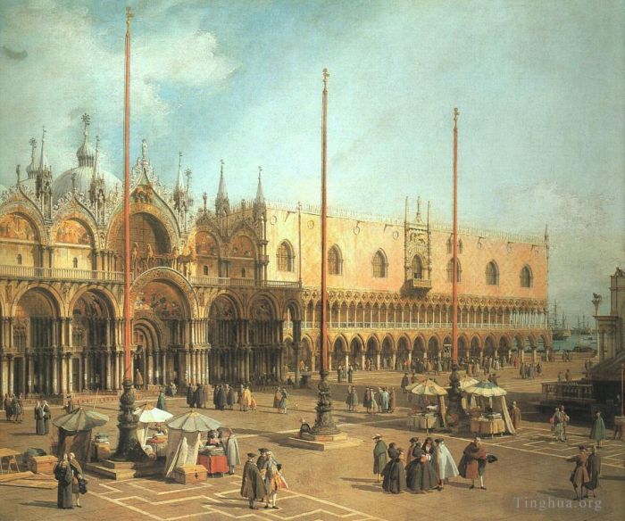 Canaletto Ölgemälde - Piazza San Marco mit Blick nach Südosten