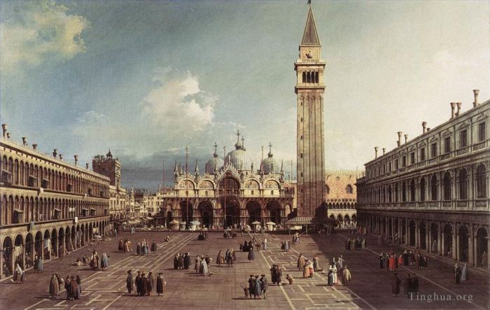 Canaletto Ölgemälde - Piazza San Marco mit der Basilika