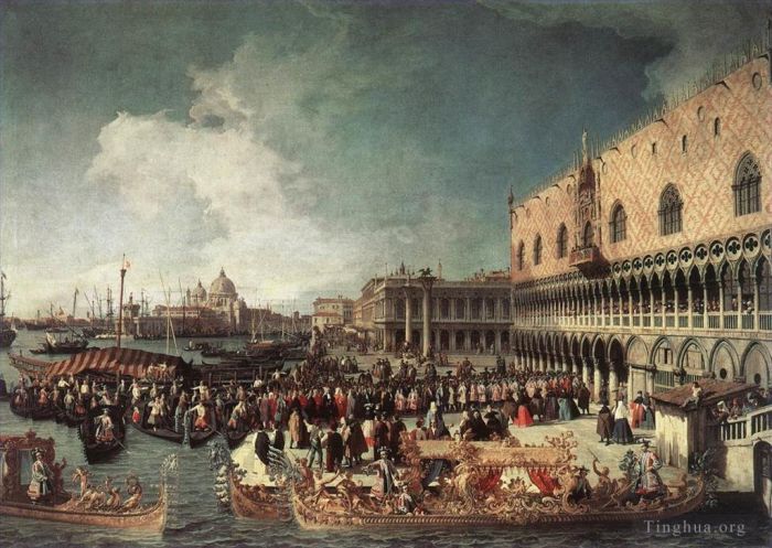 Canaletto Ölgemälde - Empfang des Botschafters im Dogenpalast