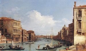 Canaletto Werk - Der Canal Grande von Campo S Vio in Richtung Bacino
