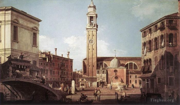 Canaletto Ölgemälde - Blick auf Campo Santi Apostoli
