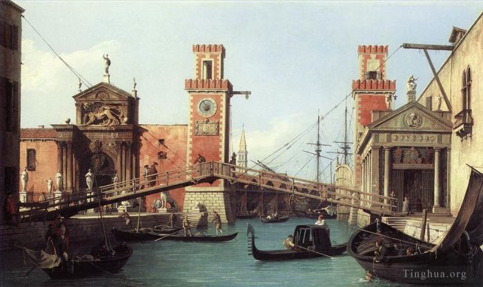 Canaletto Ölgemälde - Blick auf den Eingang zum Arsenal