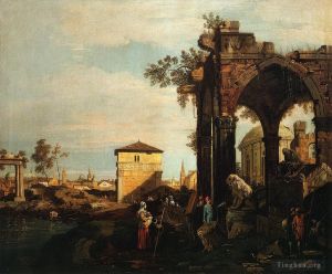 Canaletto Werk - Capriccio mit Ruinen und Porta Portello in Padua