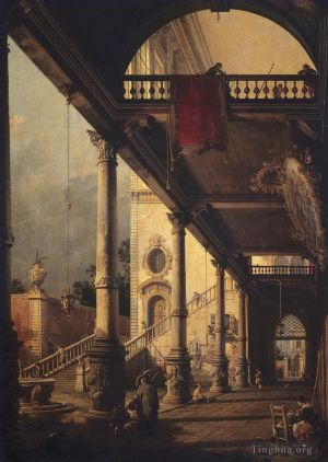 Canaletto Werk - Perspektive mit Portikus 1765