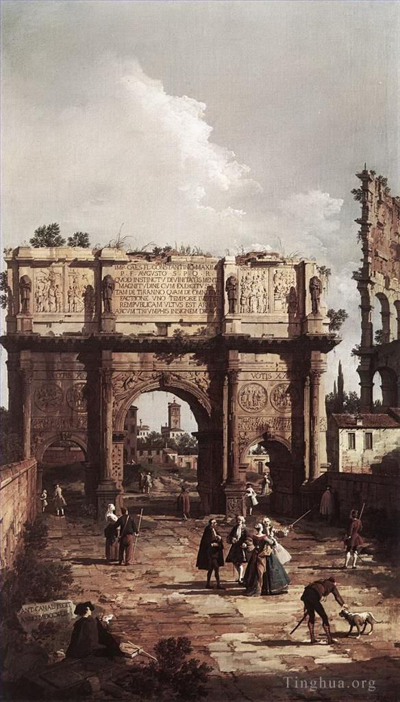 Canaletto Ölgemälde - Rom der Konstantinsbogen 1742