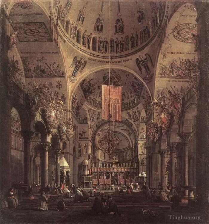 Canaletto Ölgemälde - San Marco das Innere