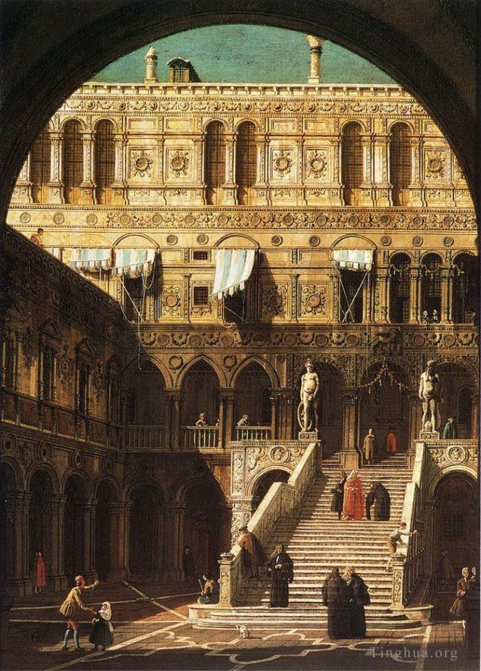 Canaletto Ölgemälde - Scala dei giganti 1765