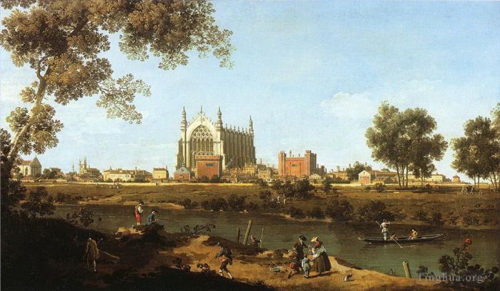 Canaletto Ölgemälde - Die Kapelle des Eton College 1747
