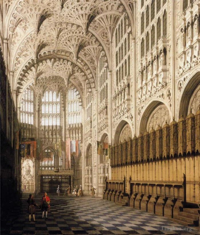 Canaletto Ölgemälde - Das Innere der Kapelle Heinrichs VII. in der Westminster Abbey