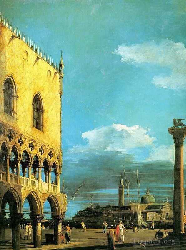 Canaletto Ölgemälde - Das Piazzet mit Blick nach Süden, 1727