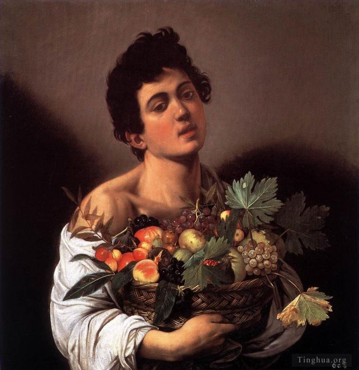 Caravaggio Ölgemälde - Junge mit einem Obstkorb