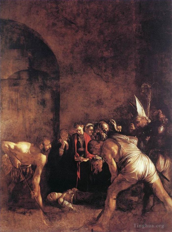 Caravaggio Ölgemälde - Beerdigung der Heiligen Lucia