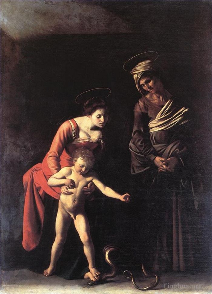 Caravaggio Ölgemälde - Madonna mit der Schlange