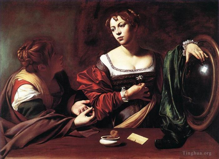 Caravaggio Ölgemälde - Martha und Maria Magdalena