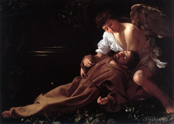 Caravaggio Ölgemälde - Der heilige Franziskus in Ekstase