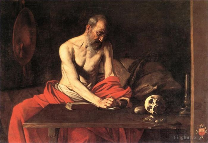 Caravaggio Ölgemälde - Der heilige Hieronymus