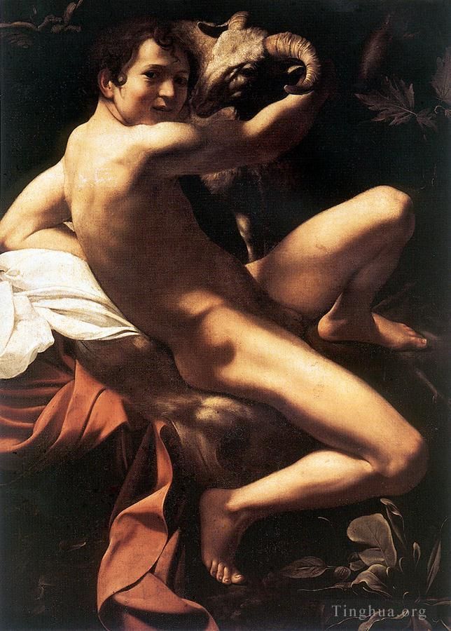 Caravaggio Ölgemälde - St. Johannes der Täufer-Jugend mit Ram