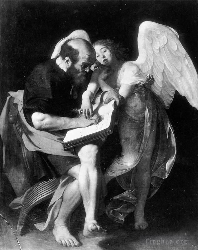 Caravaggio Ölgemälde - Matthäus und der Engel