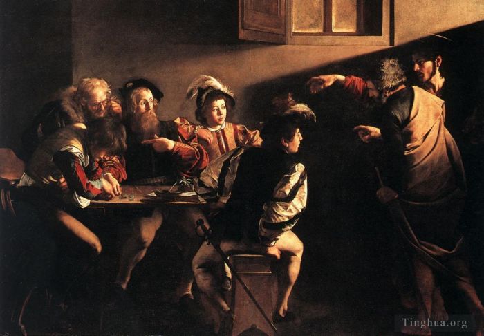 Caravaggio Ölgemälde - Die Berufung des Heiligen Matthäus