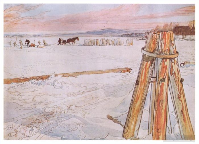 Carl Larsson Andere Malerei - Eisernte 1905