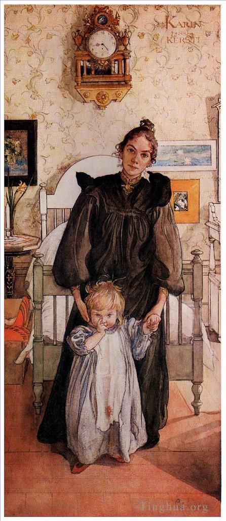 Carl Larsson Andere Malerei - Karin und Kersti 1898