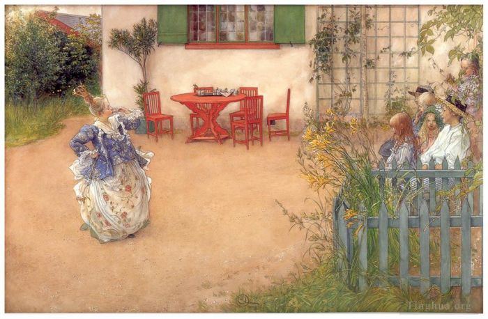 Carl Larsson Andere Malerei - Lisbeth im blauen Vogel 1900