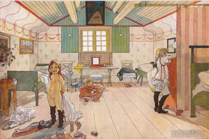 Carl Larsson Andere Malerei - Mamas und die kleinen Mädchen 1897