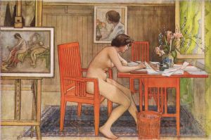Carl Larsson Werk - Modell zum Schreiben von Postkarten 1906