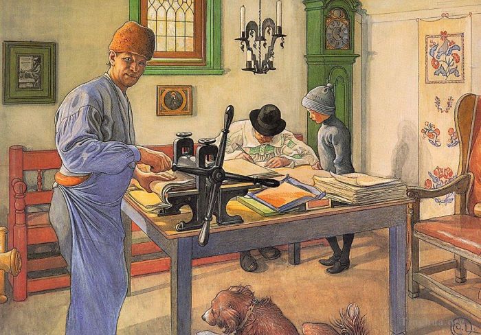 Carl Larsson Andere Malerei - Meine Säurewerkstatt, in der ich 1910 meine Radierung mache