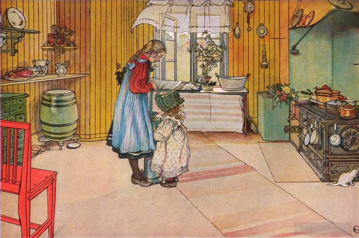 Carl Larsson Andere Malerei - Die Küche