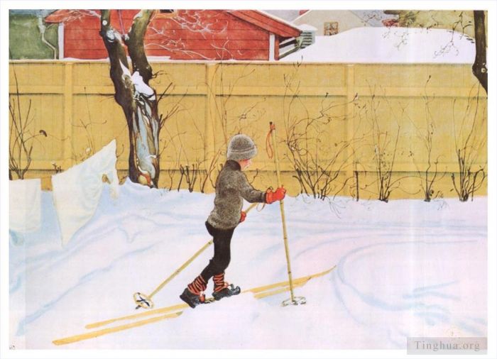 Carl Larsson Andere Malerei - Der Skifahrer