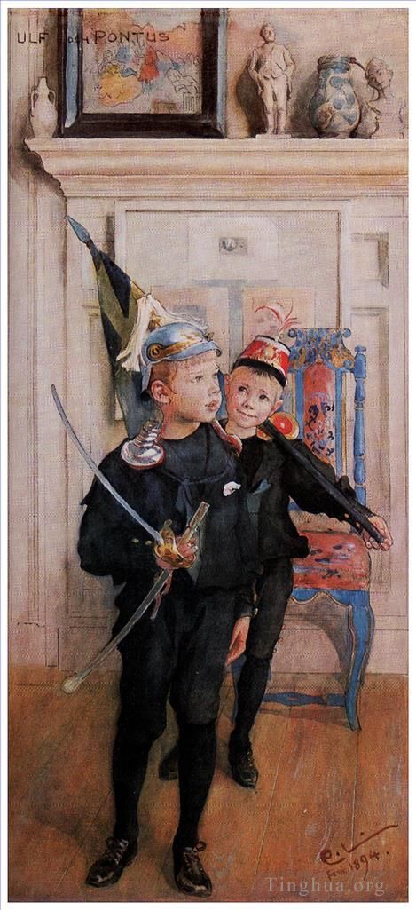 Carl Larsson Andere Malerei - Ulf und Pontus 1894
