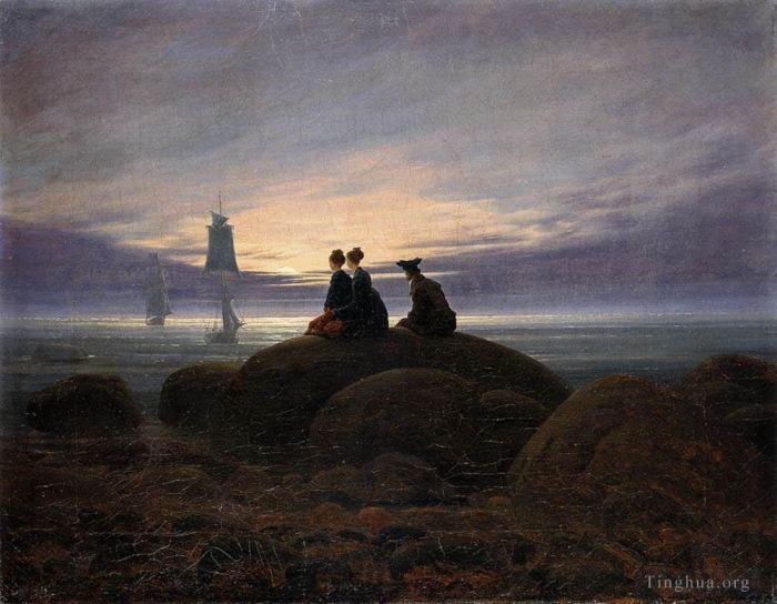 Caspar David Friedrich Ölgemälde - Mondaufgang am Meer