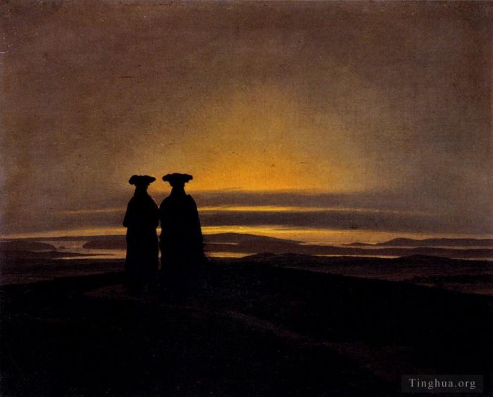 Caspar David Friedrich Ölgemälde - Sonnenuntergang