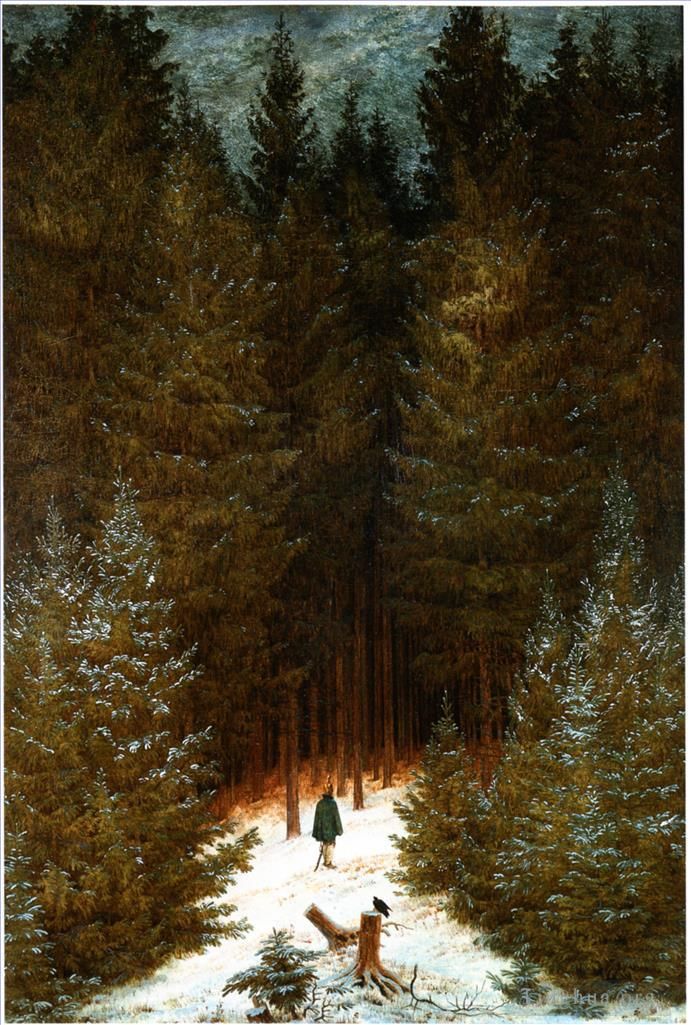 Caspar David Friedrich Ölgemälde - Der Jäger im Wald