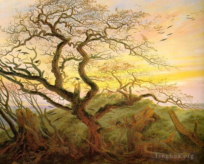 Caspar David Friedrich Ölgemälde - Der Krähenbaum