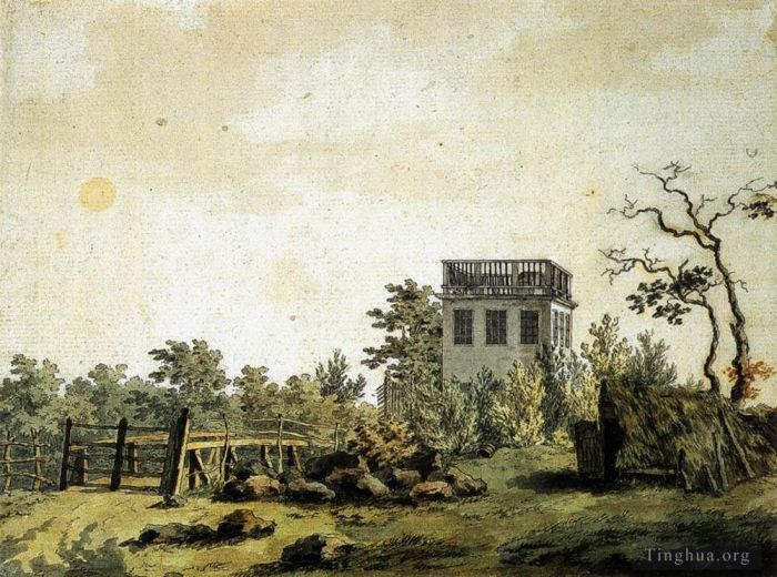 Caspar David Friedrich Andere Malerei - Landschaft mit Pavillon