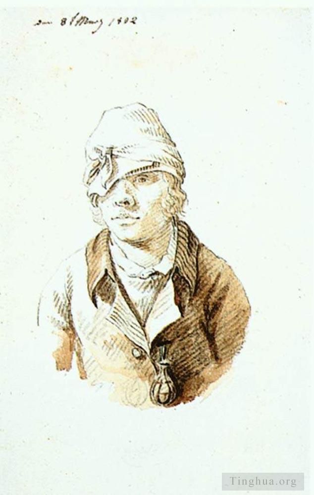 Caspar David Friedrich Andere Malerei - Selbstporträt mit Mütze und Sichtschutz