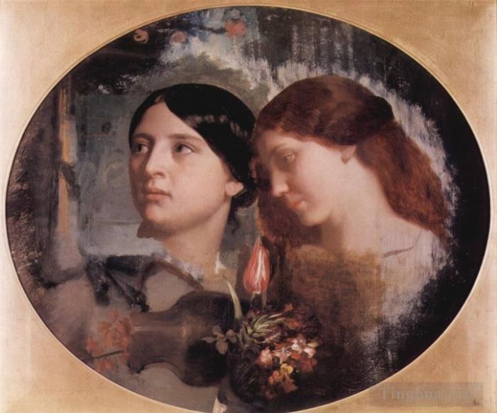 Charles Gleyre Andere Malerei - Zwei Frauen mit Blumenstrauß