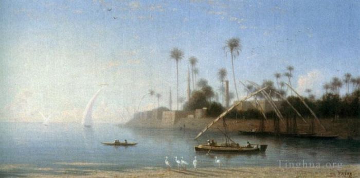 Charles-Théodore Frère Ölgemälde - Ein Blick auf Beni Souef Ägypten