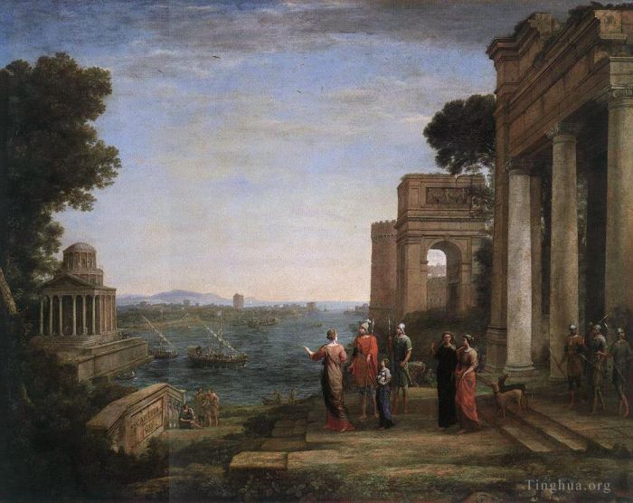 Claude Lorrain Ölgemälde - Aeneas Abschied von Dido in Karthago