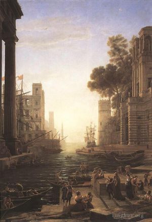 Claude Lorrain Werk - Einschiffung der St. Paula Romana in Ostia